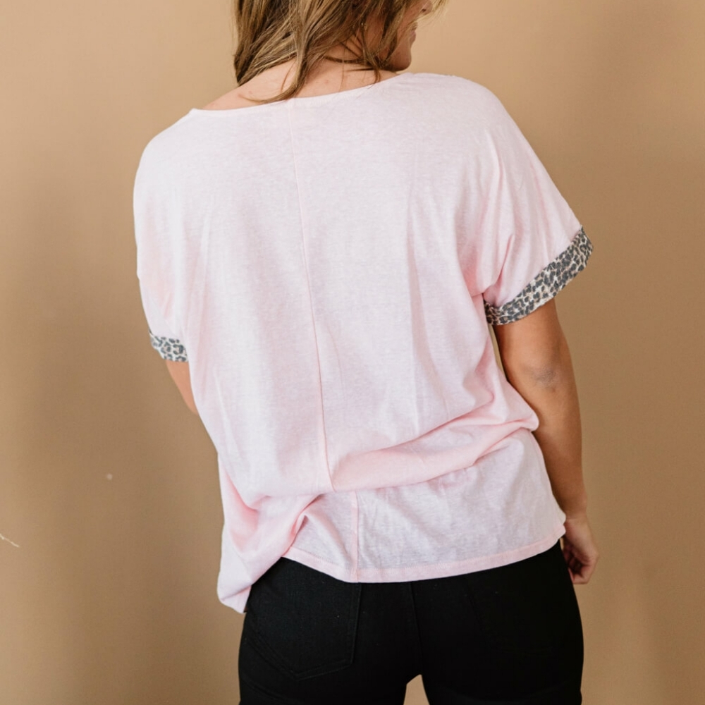 BiBi Just for Funsies Leopard Color Block Tee - Picture 8 of 8
